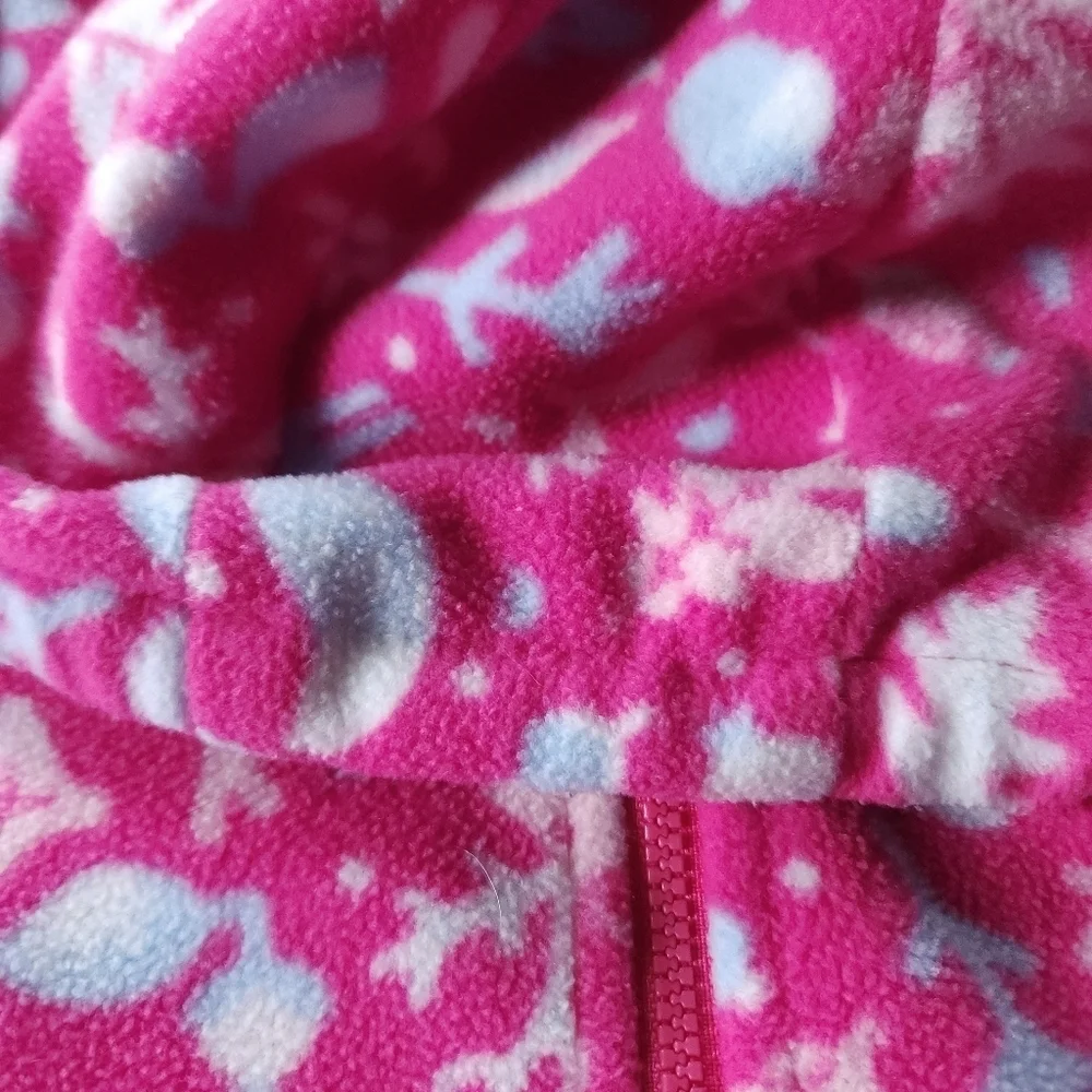 Columbia Pink Fleece Snowtop Zip-up Bunting Sz 6-12 Months